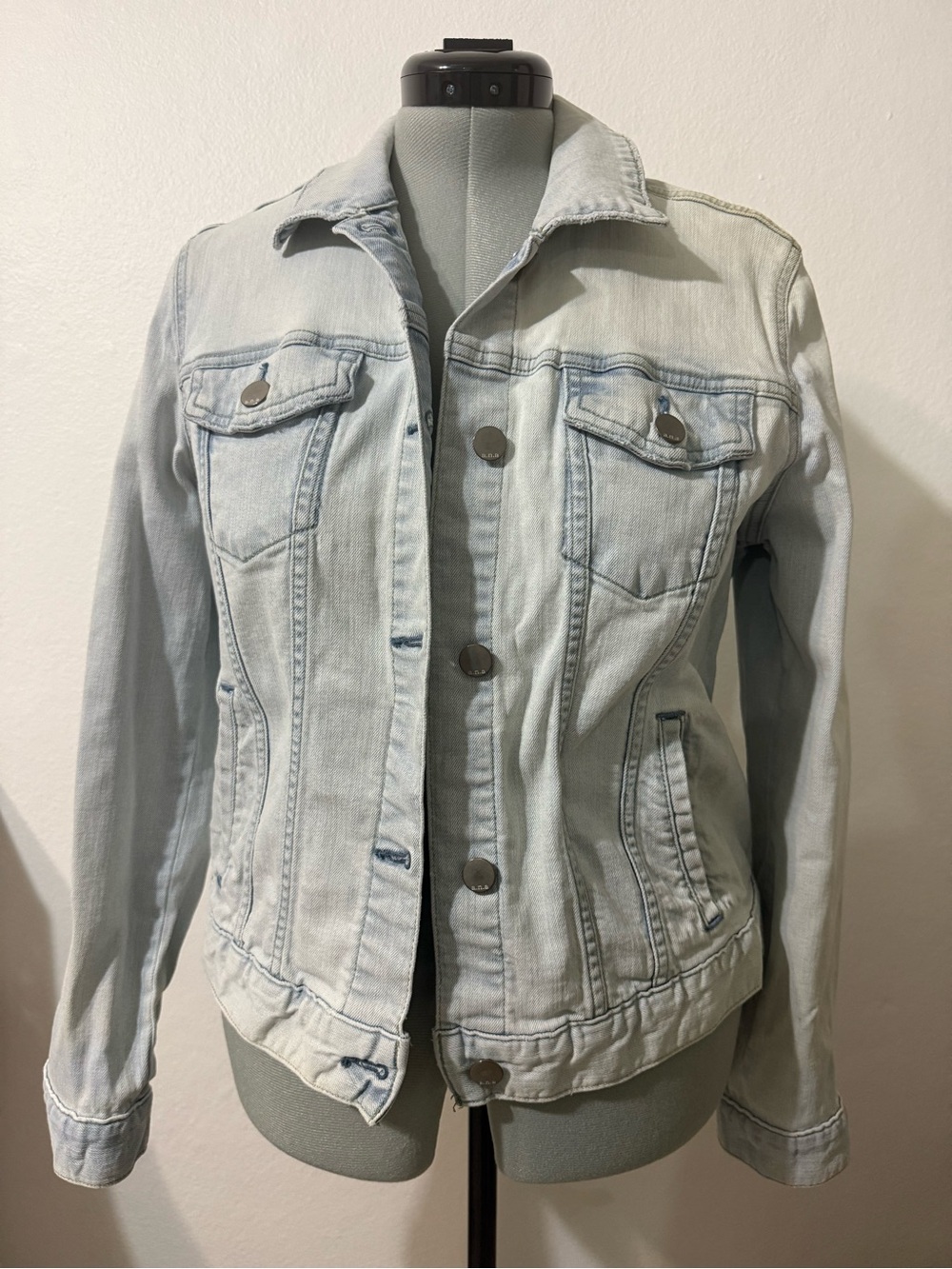 a.n.a Pale Blue Denim Jacket with Button-Front